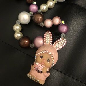 Authentic Japanese monchichi bunny necklace
